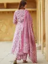 Pink Colour Rayon Printed Kurti With Pant Dupatta Wholesale In India Aaradhna 2059
